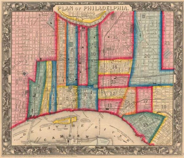 1860 Mitchells City Plan Philadelphia